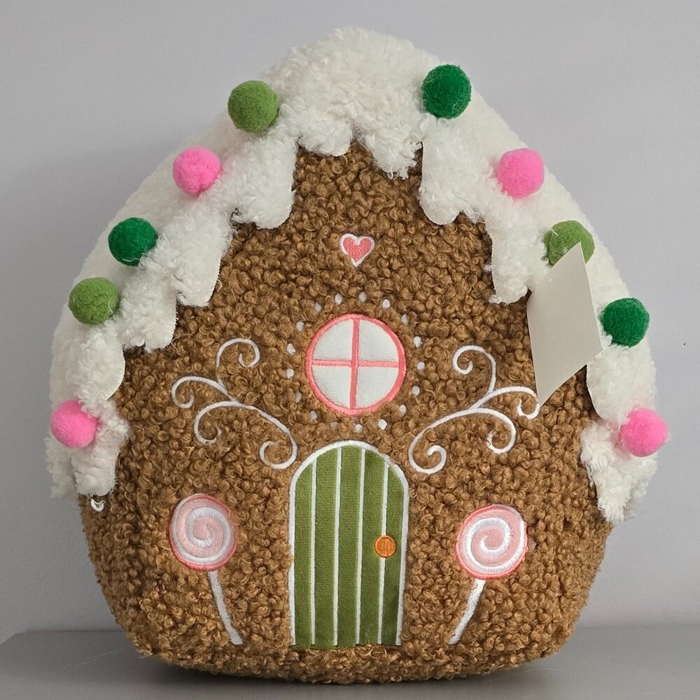 NEW Decorated Gingerbread House Pillow